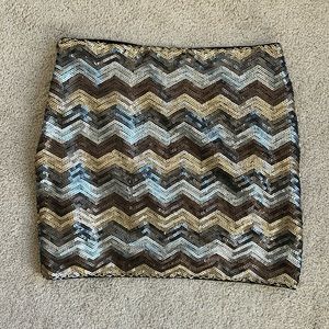 Forever21 Contemporary Sequin Chevron Body-con Skirt